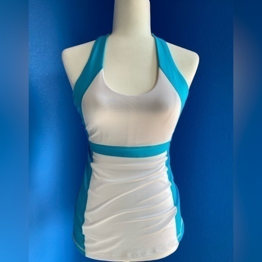 Stylish Blue and White Halter Top